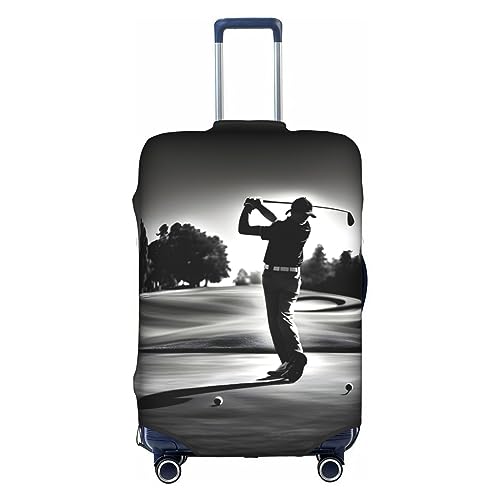 HJLUUFT Schwarze und weiße Golf-Reisegepäckabdeckung, maßgeschneiderte Gepäckabdeckung, personalisieren und finden Sie Ihren Koffer mühelos, Kofferhülle, weiß, M von HJLUUFT