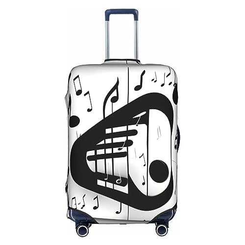 HJLUUFT Schwarze und weiße Musiknoten-Reisegepäckhülle, maßgeschneiderte Gepäckabdeckung, personalisieren und finden Sie Ihren Koffer mühelos, Kofferhülle, Weiss/opulenter Garten, X-Large von HJLUUFT