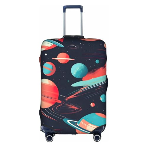 HJLUUFT Space Planets Travel in Style Maßgeschneiderte Gepäckabdeckung, personalisieren und finden Sie Ihren Koffer mühelos, Kofferhülle, Weiss/opulenter Garten, Small von HJLUUFT