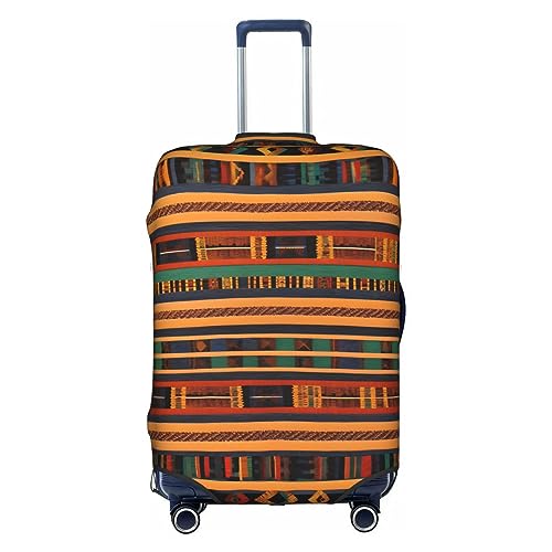 HJLUUFT Stilvolle Gepäckabdeckung aus afrikanischem Weben – Schützen und personalisieren Sie Ihren Koffer mit TSA-zugelassener Abdeckung, Kofferabdeckungen für Gepäck, Weiss/opulenter Garten, Medium von HJLUUFT