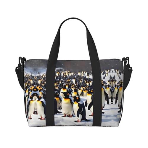 Happy Penguins vielseitige Reisetasche für Damen – geräumige Seesäcke für Reisen, Turnbeutel für Herren, Schwarz, Einheitsgröße von HJLUUFT