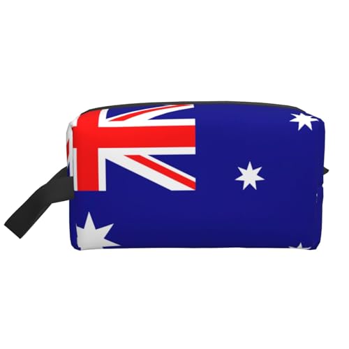 Kulturbeutel mit australischer Flagge, für Herren, Reise-Kulturbeutel, geräumige Kapazität, Kosmetiktasche für Damen, weiß, Einheitsgröße von HJLUUFT