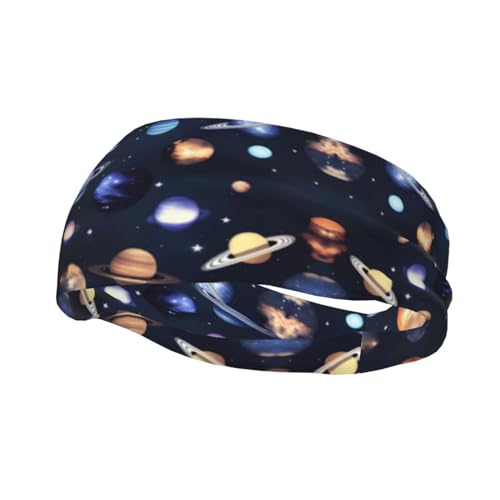Planets Stars and Milky Way Galaxy Ultimate Performance Sport-Stirnband – elastisch, atmungsaktiv und schweißableitend für Damen und Herren von HJLUUFT