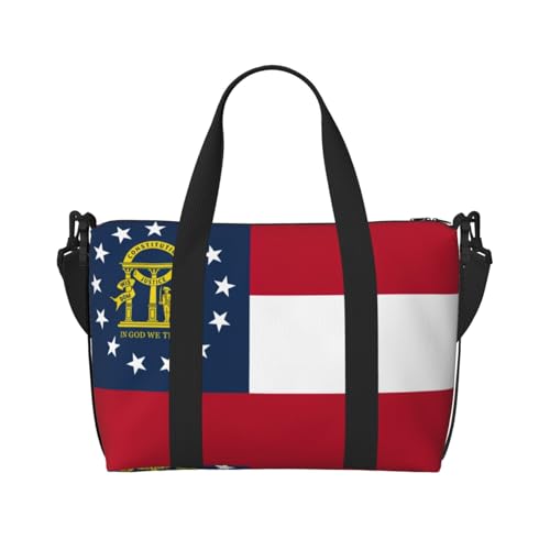 Reisetasche mit Georgia-Flagge, leichte persönliche Gegenstände, Reisetaschen für Damen, Turnbeutel für Herren, Schwarz, Einheitsgröße von HJLUUFT