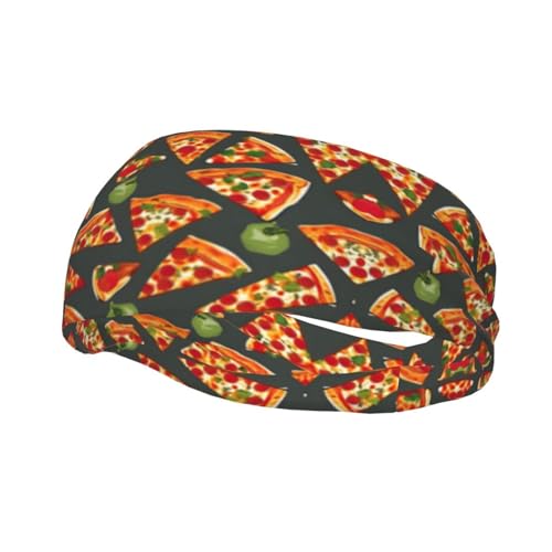 Sport-Stirnband mit Pizza-Muster, Junk-Stirnbänder und Schal-Stirnbänder für Damen, leicht und einfach zu reinigen von HJLUUFT