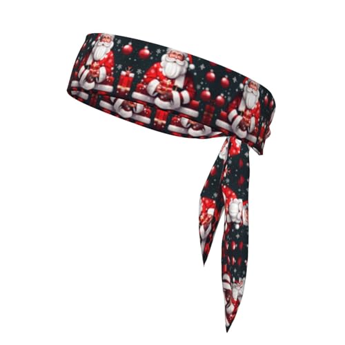 Weihnachtsmann-Stirnband, schweißabsorbierend, ideal für Tennis, Laufen, Radfahren, Unisex-Stirnbänder für Damen und Herren von HJLUUFT