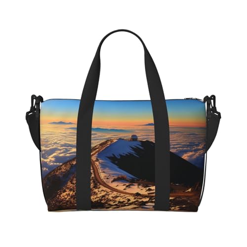 Reisetasche für Damen und Herren, verstellbar, großes Fassungsvermögen, Wochenendtasche, Übernachtungstasche, Handgepäcktasche, wasserdicht, Sport, Turnbeutel für Reisen, Yoga, Mauna Kea Summit von HJRT