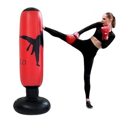HJYDGJ Standboxsack 160 cm Aufblasbarer Boxsack Aufblasbare Boxsack Stehend Stehend Standboxsack einziehbarer PVC-boxsack stehend Geeignet zum Üben von Karate, Taekwondo, Boxen usw - Rot HJYDGJ Standboxsack 160 cm Aufblasbarer Boxsack Aufblasbare Boxsack Stehend Stehend Standboxsack einziehbarer PVC-boxsack stehend Geeignet zum Üben von Karate, Taekwondo, Boxen usw - Rot von HJYDGJ