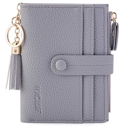 HKCLUF Geldbörse Damen Kleine, Geldbeutel Frauen Leder, RFID Portemonnaie Brieftasche Münzfach mit Quaste Damengeldbörsen Reißverschluss Viele Fächer Morandigrau HKCLUF Geldbörse Damen Kleine, Geldbeutel Frauen Leder, RFID Portemonnaie Brieftasche Münzfach mit Quaste Damengeldbörsen Reißverschluss Viele Fächer Morandigrau von HKCLUF