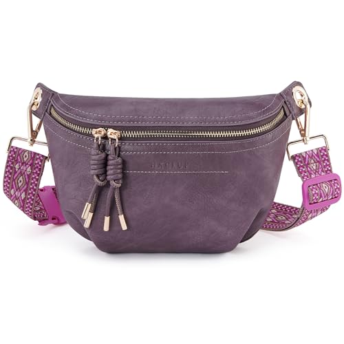 HKCLUF Gürteltasche Damen, Veganes Leder Bauchtasche Damen Stylisch Hüfttasche Umhängetasche mit 2 Riemen Lila HKCLUF Gürteltasche Damen, Veganes Leder Bauchtasche Damen Stylisch Hüfttasche Umhängetasche mit 2 Riemen Lila von HKCLUF