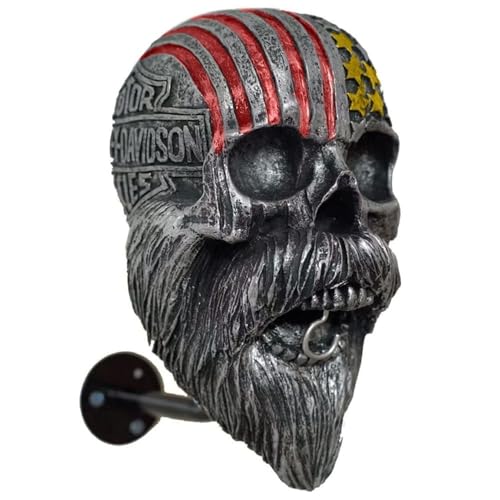 HKFBHFKM Motorrad-Totenkopf-Helmhalter, 1/2 STK Helm-Display-Halter, Wandhalterung für Schutzhelme im Totenkopf-Design, dekorativer multifunktionaler Wandständer(Style 2) von HKFBHFKM