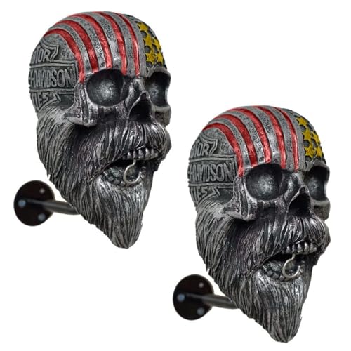 HKFBHFKM Motorrad-Totenkopf-Helmhalter, 1/2 STK Helm-Display-Halter, Wandhalterung für Schutzhelme im Totenkopf-Design, dekorativer multifunktionaler Wandständer(Style 4) von HKFBHFKM