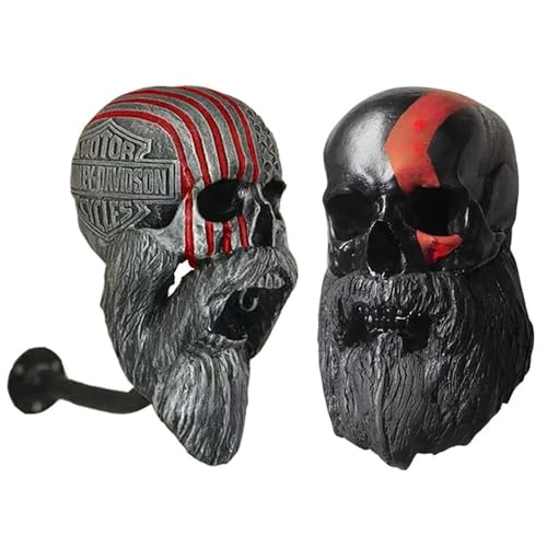 HKFBHFKM Motorrad-Totenkopf-Helmhalter, 1/2 STK Helm-Display-Halter, Wandhalterung für Schutzhelme im Totenkopf-Design, dekorativer multifunktionaler Wandständer(Style 5) von HKFBHFKM