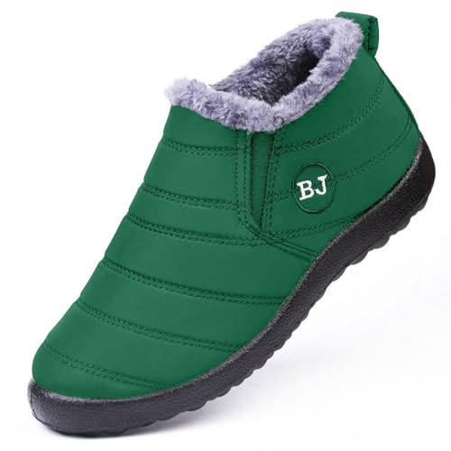 HKFBHFKM Winterschuhe Herren Winterstiefel Schneestiefel Warm gefütterte Schneestiefel Wanderschuhe Damen rutschfeste Trekkingschuhe Wanderstiefel(Dark Green,38 EU) von HKFBHFKM