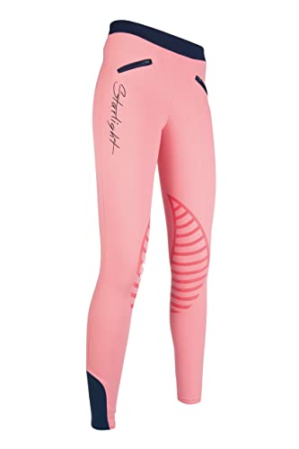 HKM 9228 Reitleggings Starlight, Silikonkniebesatz Mädchen , Rosa/Dunkelblau, 34 von HKM