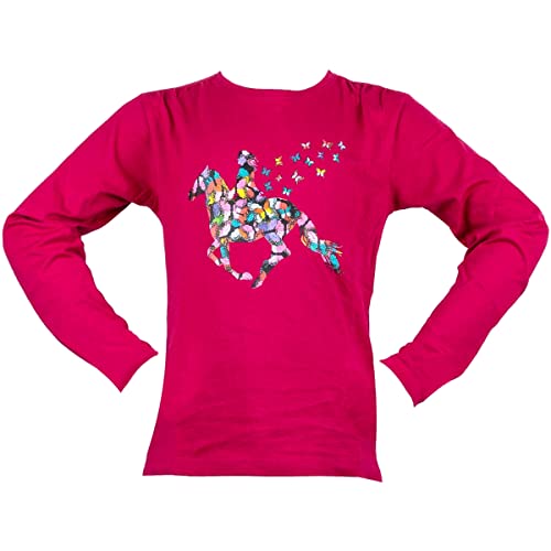 HKM Kinder Langarmshirt Butterfly Cranberry 116/122 von HKM