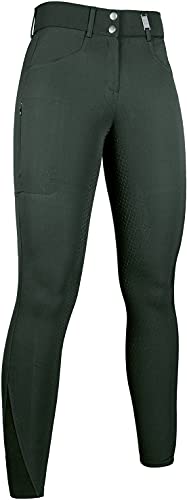 HKM Vollbesatzreithose -Sunny- Silikon Vollbesatz Reithose mit Handytasche und elastischem Beinabschluss in trendigen Farben, tannengrün, Größe 42 von HKM