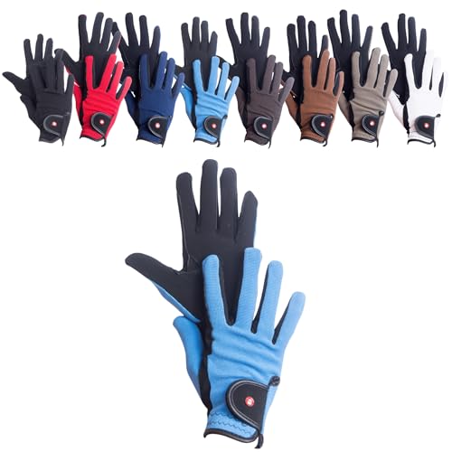 RL24 - Reithandschuhe Kinder Professional Nubuk | Handschuhe zum Reiten | Reiterhandschuhe mit Magic-Lederimitat | robust, rutschfest & atmungsaktiv | Reitzubehör in Schwarz/Babyblau | 8 Jahre RL24 - Reithandschuhe Kinder Professional Nubuk | Handschuhe zum Reiten | Reiterhandschuhe mit Magic-Lederimitat | robust, rutschfest & atmungsaktiv | Reitzubehör in Schwarz/Babyblau | 8 Jahre von RL24