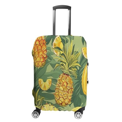 HKMNTGD Reisegepäckbezüge, waschbar, dehnbar, mit Gänseblümchen-Motiv, bedruckt, kratzfest, passend für 45,7 - 81,3 cm Gepäck, Ananas und Banane, XL von HKMNTGD