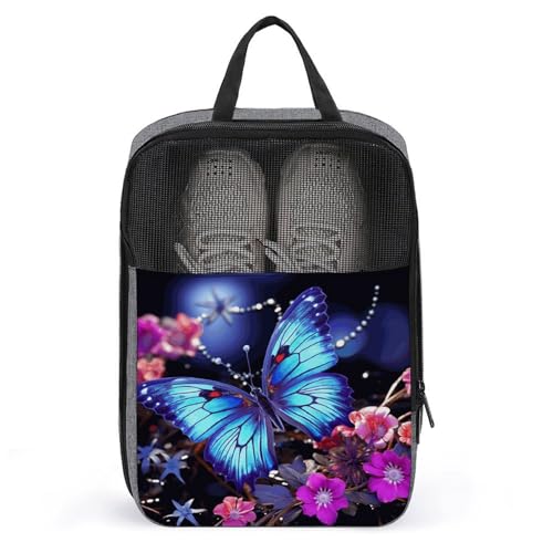 Schuhtaschen für Reisen, Beauty Schmetterling bedruckter Schuhkoffer für Reisen, Schuhtasche, wasserdicht, tragbar, Organizer, Sneaker, Reisetasche für Damen und Herren, Beauty-Schmetterling, von HKMNTGD