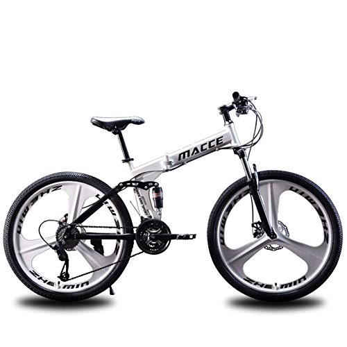 HKPLDE Faltbares Mountainbike Für Erwachsene,21 Speed Country Mountainbike 26 Zoll Mit Doppelscheibenbremse Carbon Steel Frame MTB Fahrrad Mit 3 Schneidrad-Weiß HKPLDE Faltbares Mountainbike Für Erwachsene,21 Speed Country Mountainbike 26 Zoll Mit Doppelscheibenbremse Carbon Steel Frame MTB Fahrrad Mit 3 Schneidrad-Weiß von HKPLDE