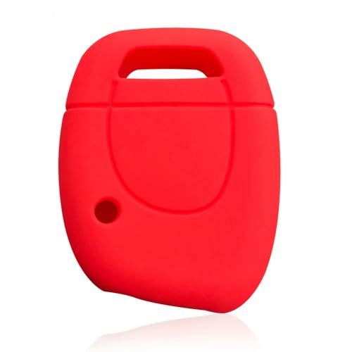 Silikon-Autoschlüssel-Hülle für R-enaut Twingo Master Kangoo Clio Schlüsselanhänger, 1 Taste, für S-mart Kieselgel-Schlüsselhülle, Rot von HKSOPC
