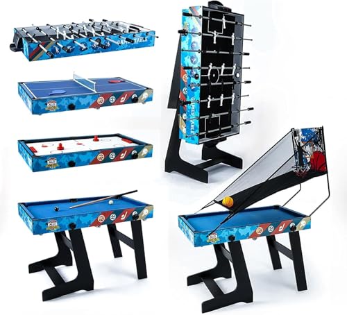 HLC Multi Game Kombinationstisch Set 5 in 1 Pool-Billardtische, Tischtennisplatte, Tischfußball, Rutschenhockey, Basketballschießen, Eltern- interaktiv, Ferien-/Geburtstagsgeschenke für Kinder HLC Multi Game Kombinationstisch Set 5 in 1 Pool-Billardtische, Tischtennisplatte, Tischfußball, Rutschenhockey, Basketballschießen, Eltern- interaktiv, Ferien-/Geburtstagsgeschenke für Kinder von HLC