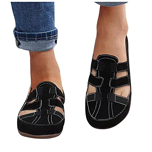 HLIYY Damen Slip on Flache Schuhe Elegante Geschlossene Ballerinas Elegante Leichte Halbschuhe Lässige rutschfest Low Top Slippers Bequem Bootsschuhe Klassische Loafers Mokassins für Frauen von HLIYY