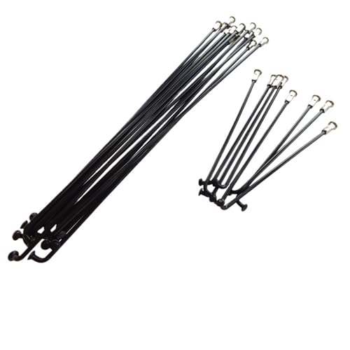 HLQXHM 5 Stück 304 Edelstahl, schwarz, passend für Fahrradspeichen, 13G/122~270 mm, Nippel, Endkappen, E-Bike-Teil-Zubehör (13G, 255 mm, BK, 5 Stück) von HLQXHM