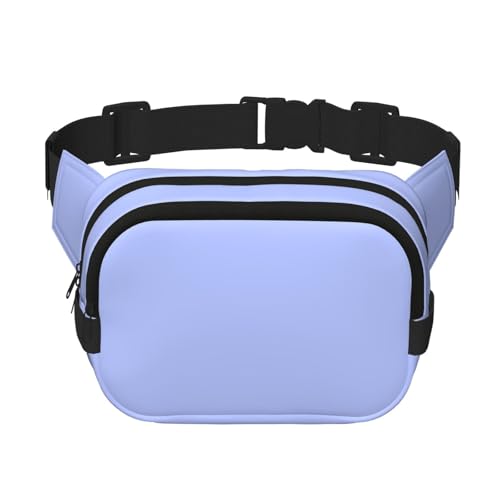 Hellblau Quadratische doppellagige Bauchtasche mit verstellbarem Schultergurt – Reise-Gürteltasche – perfekt für Outdoor-Sportarten, Schwarz, Einheitsgröße von HMBGFW