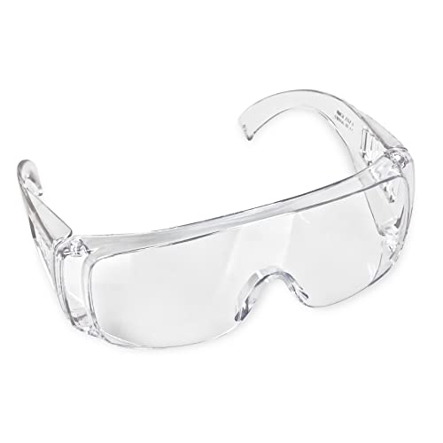 HMH 12 x Schutzbrille für Brillenträger Arbeitsschutzbrille klar Schutzbrillen für Labor Garten oder Werkstatt Sicherheitsbrille zertifiziert Universalgröße von HMH