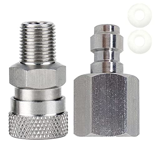 Universal 1/8 Zoll NPT Buchse und 8 mm Stecker Fill Nippel Quick-Disconnect Set, Edelstahl Remote Line männlich & weiblich Set für Paintball HPA CO2 Konverter Air Tool Fittings von HMKUGO