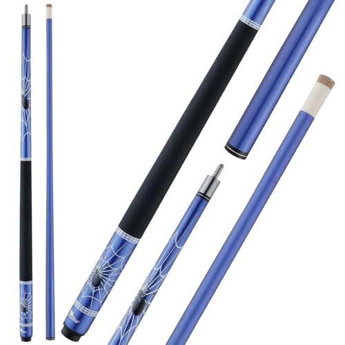 HMQQ Billardqueue-Sticks aus Fiberglas-Graphit-Verbundstoff, 147,3 cm, mehrere Farben erhältlich, Gewicht ab 595 g, Blau, 2-teilig von HMQQ