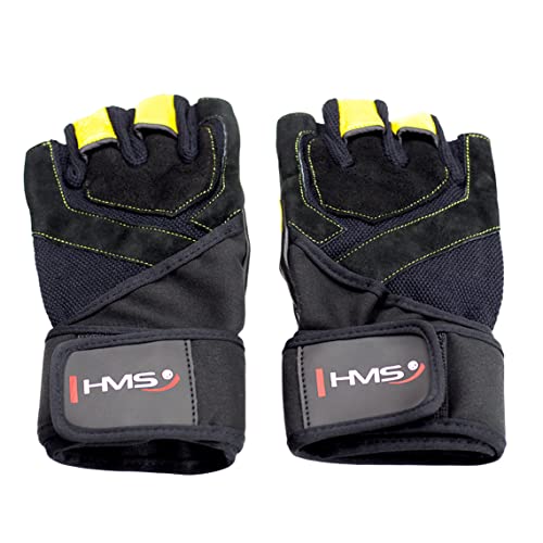 HMS 17-63-201 5907695523096 Herren Fitness Handschuhe, gelb, Einheitsgröße von HMS