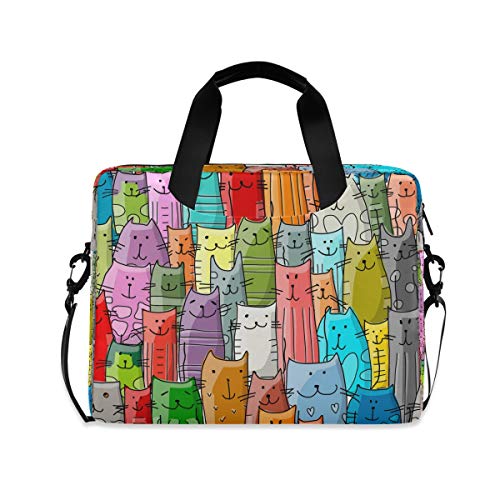 HMZXZ Komisch Katzes Bunt Muster Laptoptasche 13 14 15.6 Zoll Laptop Tasche Aktentasche Hülle Notebooktasche Schulter Tasche Handtasche für Arbeit Business Uni HMZXZ Komisch Katzes Bunt Muster Laptoptasche 13 14 15.6 Zoll Laptop Tasche Aktentasche Hülle Notebooktasche Schulter Tasche Handtasche für Arbeit Business Uni von HMZXZ
