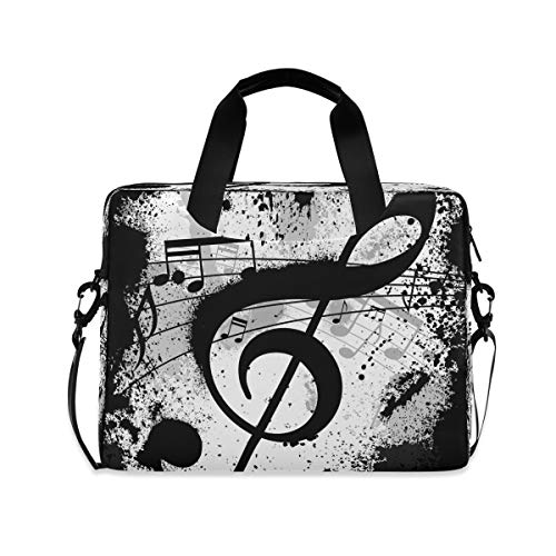 HMZXZ Musik-Hinweis Kunst Malerei Laptoptasche 13 14 15.6 Zoll Laptop Tasche Aktentasche Hülle Notebooktasche Schulter Tasche Handtasche für Arbeit Business Uni von HMZXZ