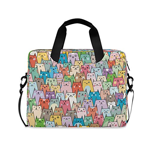 HMZXZ Niedlich Bunt Katzes Laptoptasche 13 14 15.6 Zoll Laptop Tasche Aktentasche Hülle Notebooktasche Schulter Tasche Handtasche für Arbeit Business Uni HMZXZ Niedlich Bunt Katzes Laptoptasche 13 14 15.6 Zoll Laptop Tasche Aktentasche Hülle Notebooktasche Schulter Tasche Handtasche für Arbeit Business Uni von HMZXZ