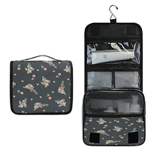 RXYY Hängend Kulturtasche Karikatur Koala Blumen- Blume Schwarz ausklappbar Bad Turnhalle Kulturbeutel Veranstalter tragbar kosmetisch Waschtasche für Frauen Mädchen RXYY Hängend Kulturtasche Karikatur Koala Blumen- Blume Schwarz ausklappbar Bad Turnhalle Kulturbeutel Veranstalter tragbar kosmetisch Waschtasche für Frauen Mädchen von HMZXZ
