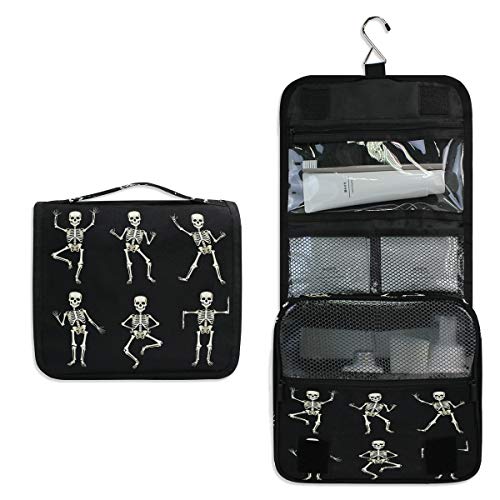 RXYY Hängend Kulturtasche Komisch Tanzen Skelette Schädel Schwarz ausklappbar Bad Turnhalle Kulturbeutel Veranstalter tragbar kosmetisch Waschtasche für Frauen Mädchen RXYY Hängend Kulturtasche Komisch Tanzen Skelette Schädel Schwarz ausklappbar Bad Turnhalle Kulturbeutel Veranstalter tragbar kosmetisch Waschtasche für Frauen Mädchen von HMZXZ