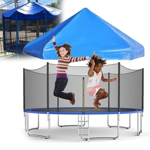 HNGKGJBL Trampolin-Sonnenschutzabdeckung, Durchmesser 6 Fuß 8 Fuß 10 Fuß 12 Fuß 14 Fuß 16 Fuß, Trampolin-Sonnenschutz-Markise, UV-beständiges und wasserdichtes Trampolin-Zubehör(16ft-12 Pole) von HNGKGJBL