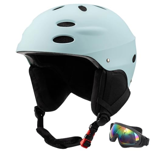 Skihelm für Kinder und Erwachsene, Snowboardhelm, Herren-Skihelme mit aktivem Belüftungssystem, Skihelm mit System zur Installation von Skibrillen(AA Light Blue,S(51-54CM)) von HNGKGJBL