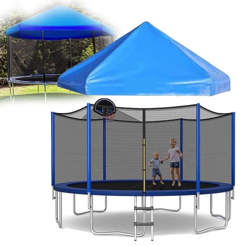 Trampolin-Sonnenschutzabdeckung, 6 Fuß 8 Fuß 10 Fuß 12 Fuß 14 Fuß 16 Fuß Regenschutz, Überdachungsstoff, wetterfest, reißfest & UV-beständig, Outdoor-Trampolinabdeckung, Trampolin-Zubehör(12ft-8 poles von HNGKGJBL