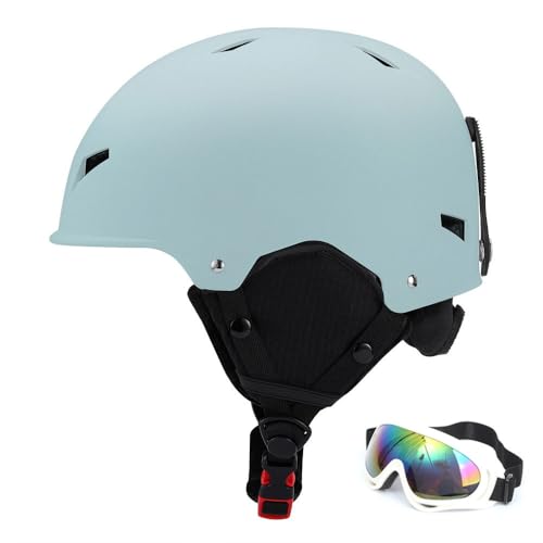 Unisex-Skihelm, Atmungsaktiver Skihelm, Verstellbare GrößE, Snowboardhelm mit ABS-Schale(#2 Light Blue,M(52-56CM)) von HNGKGJBL