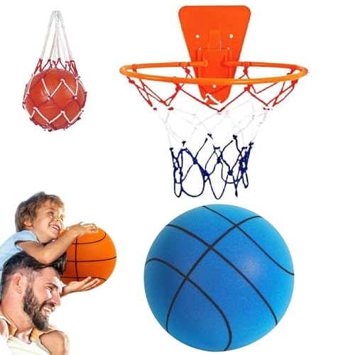 Leises Basketball Und Korbset, Wandmontierter Leiser Basketball Korb Indoor Kinder, GeräUschloser Elastischer Schaumstoffball FüR üBungen Und AktivitäTen Zu Hause (*B,L) von HNTKGME