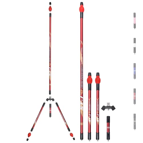 HNZMDY 30” Bogenschießen Carbon Bogen Stabilisator Stange - mit 35/40 Grad V-Stange Stabilisierer System Stabilisator Komplett System für Recurvebögen Compound Bogen (Rot, 35°) von HNZMDY