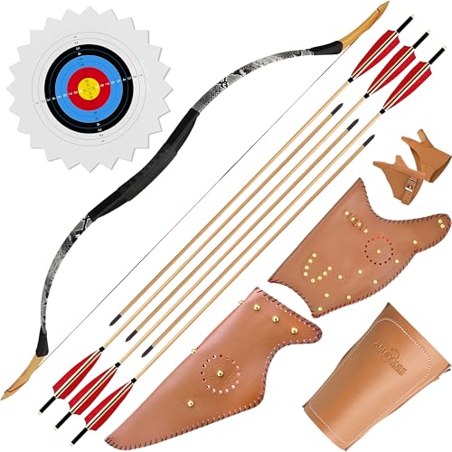 Handgefertigter Asiatischer Mongolischer Traditionelles Bogen - Recurvebogen Langbogen, Sportbogen Bogenschießen, Reiterbogen, Jagdbogen, Berittener Bogen für Erwachsene Teenager Linke rechte Hand Handgefertigter Asiatischer Mongolischer Traditionelles Bogen - Recurvebogen Langbogen, Sportbogen Bogenschießen, Reiterbogen, Jagdbogen, Berittener Bogen für Erwachsene Teenager Linke rechte Hand von HNZMDY