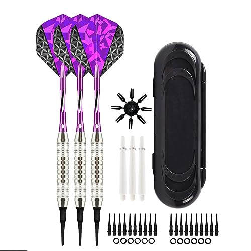 HNsdsvcd 3 Stück Metall Dartpfeile Profi Darts Standard 18 Gramm mit Aluminiumschäften, Eisenfässern, weicher Spitze und zusätzlichen Schäften von HNsdsvcd