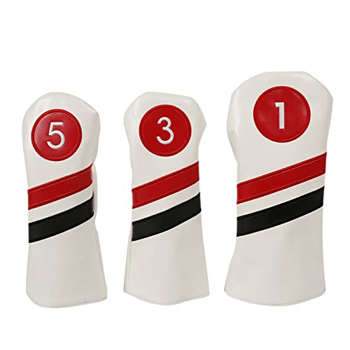 HNsdsvcd Golfschlägerhauben für Driver & Fairway-Holz & Leder Golfschlägerhauben Set mit langem Hals Golfschlägerhauben für Woods-Driver HNsdsvcd Golfschlägerhauben für Driver & Fairway-Holz & Leder Golfschlägerhauben Set mit langem Hals Golfschlägerhauben für Woods-Driver von HNsdsvcd