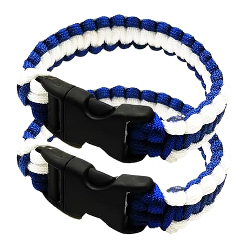 HNsdsvcd Taktisch geflochtene Paracord-Armbänder, Survival-Kordel, Notfall-Armband, Outdoor-Zubehör, für Damen und Herren, 2 Stück von HNsdsvcd