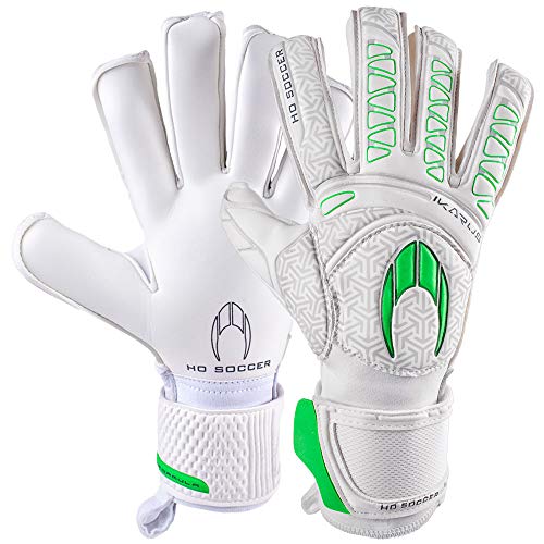 HO Soccer Ikarus Pro Roll Negative Torwarthandschuhe, Unisex Erwachsene 7,5 Weiß/Grün von HO Soccer